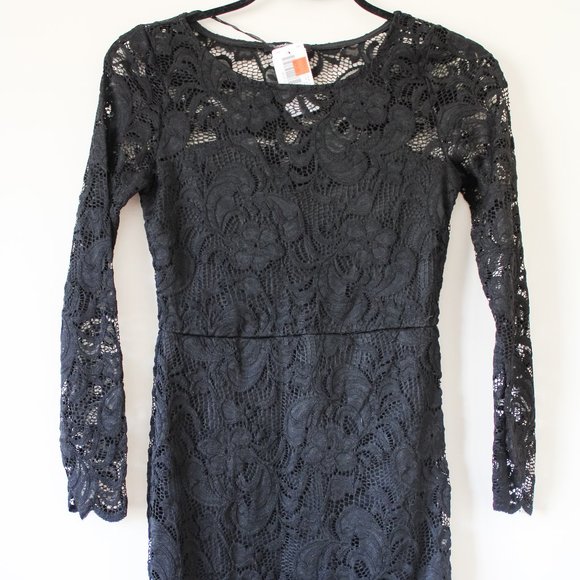 AMBIANCE black lace cocktail dress - Picture 1 of 4